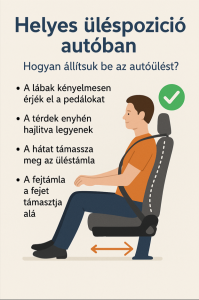 helyes ülés pozíció autóban